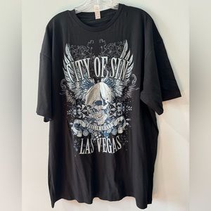 City of Sin Las Vegas Black Men’s T-shirt Size 2XL